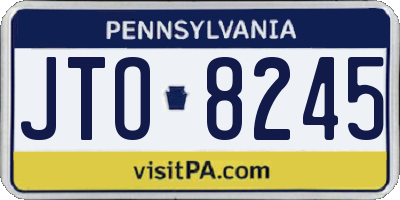 PA license plate JTO8245