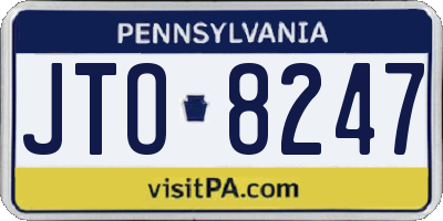 PA license plate JTO8247