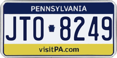 PA license plate JTO8249