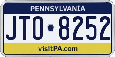 PA license plate JTO8252