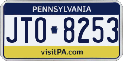 PA license plate JTO8253