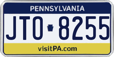 PA license plate JTO8255