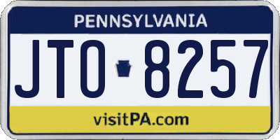 PA license plate JTO8257