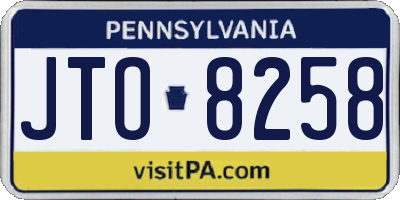 PA license plate JTO8258