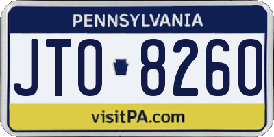 PA license plate JTO8260
