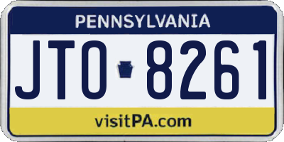 PA license plate JTO8261