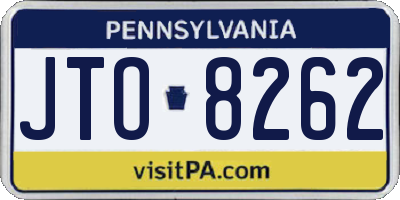 PA license plate JTO8262