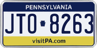 PA license plate JTO8263