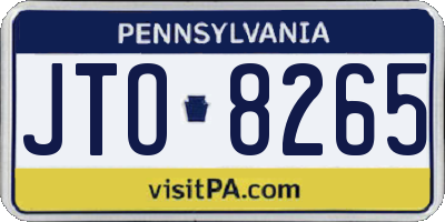 PA license plate JTO8265