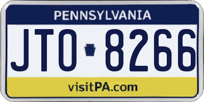 PA license plate JTO8266