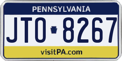 PA license plate JTO8267