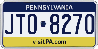 PA license plate JTO8270