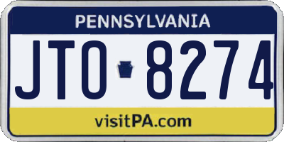 PA license plate JTO8274