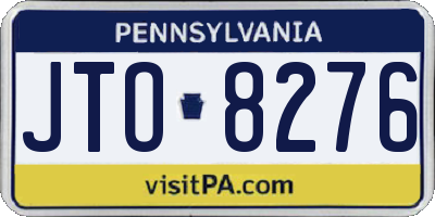 PA license plate JTO8276