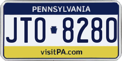 PA license plate JTO8280