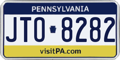 PA license plate JTO8282