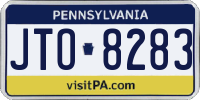 PA license plate JTO8283