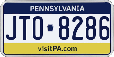 PA license plate JTO8286