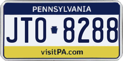PA license plate JTO8288