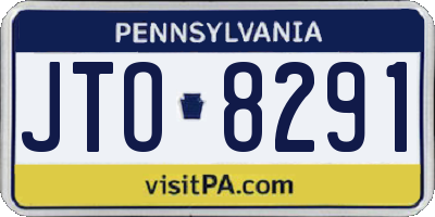 PA license plate JTO8291