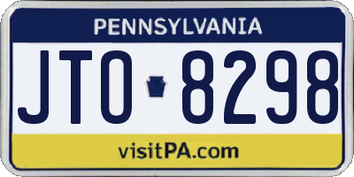 PA license plate JTO8298