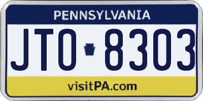 PA license plate JTO8303