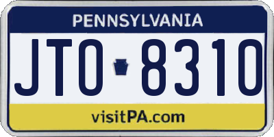 PA license plate JTO8310