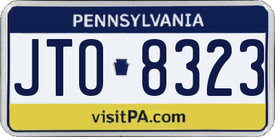 PA license plate JTO8323