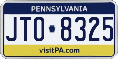 PA license plate JTO8325