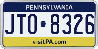 PA license plate JTO8326