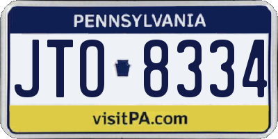 PA license plate JTO8334