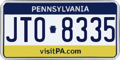 PA license plate JTO8335