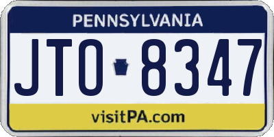 PA license plate JTO8347