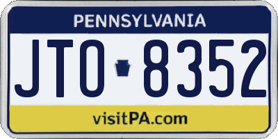 PA license plate JTO8352