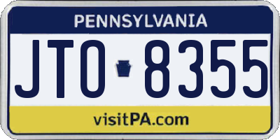 PA license plate JTO8355