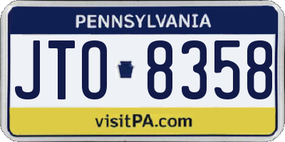 PA license plate JTO8358
