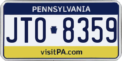 PA license plate JTO8359