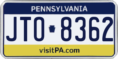 PA license plate JTO8362