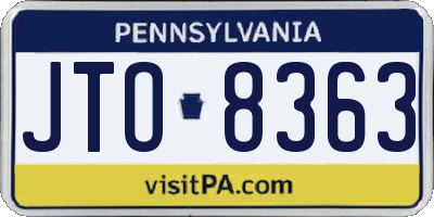 PA license plate JTO8363