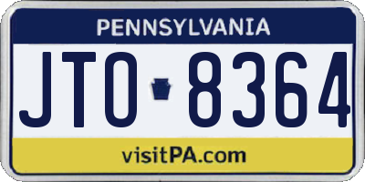 PA license plate JTO8364