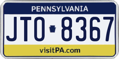 PA license plate JTO8367