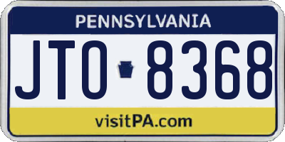 PA license plate JTO8368