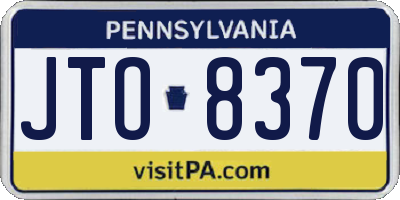 PA license plate JTO8370