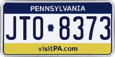 PA license plate JTO8373