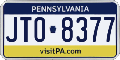 PA license plate JTO8377