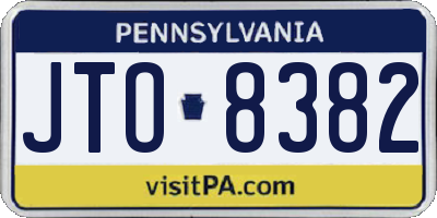 PA license plate JTO8382