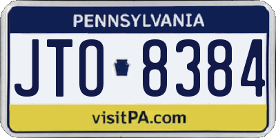 PA license plate JTO8384