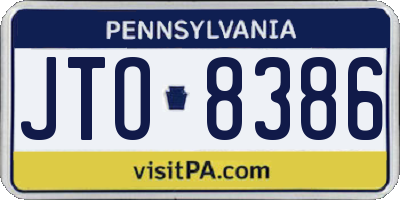 PA license plate JTO8386