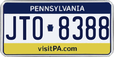 PA license plate JTO8388