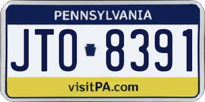 PA license plate JTO8391